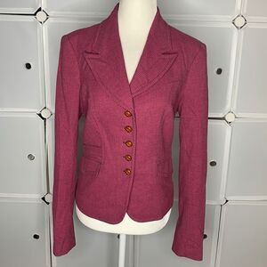 The Limited Pink & Brown Gingham Blazer Size Small